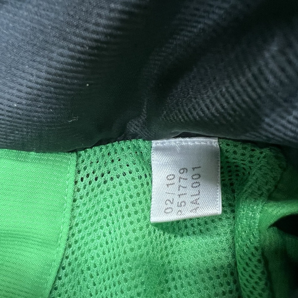 Adidas 2XL Windbreaker Jacket With Hood In Collar Green & Black Soccer Golf Coat - Picture 6 of 13